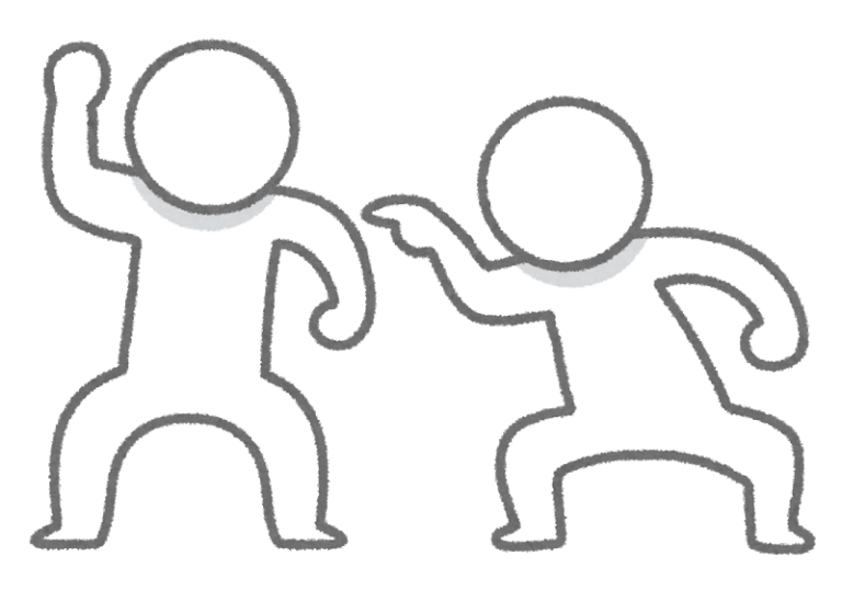 言い争いをして話がつかなくなっている状態