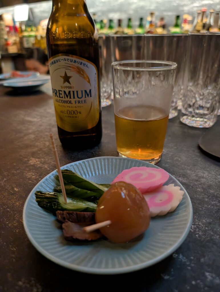 ノンアルコールを飲みながらママと話す